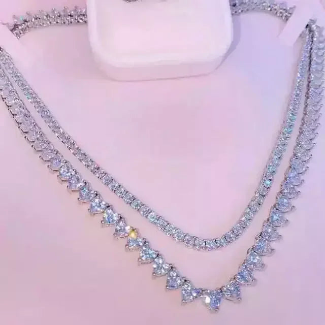 Aspen Heart Tennis Necklace