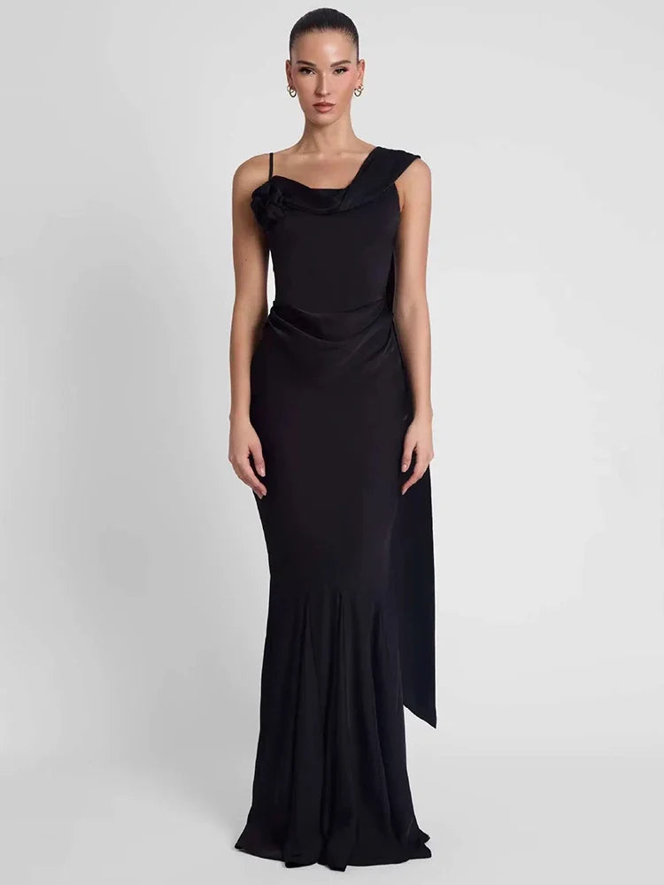 Penny Single-Strap Satin Maxi Dress