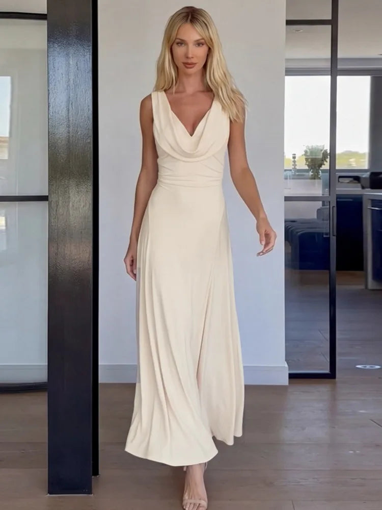 Romy Cowl-Neck Midi Dress