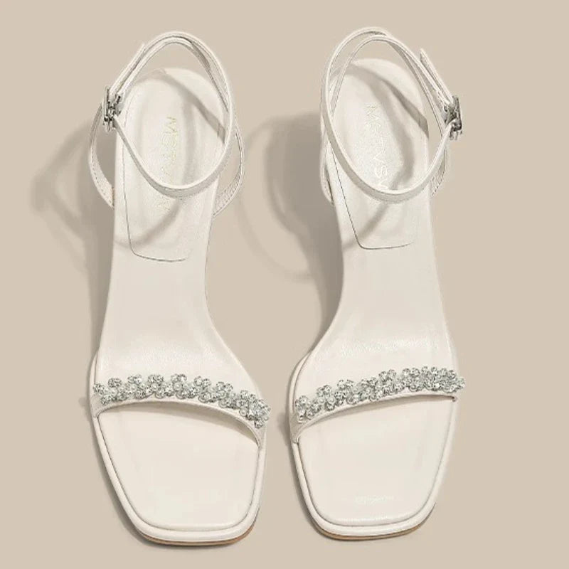 Delphine Crystal Ankle-Strap Sandals