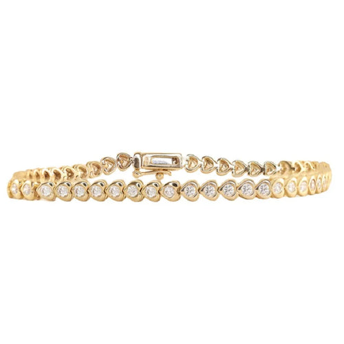 Ashby Heart Charm Tennis Bracelet