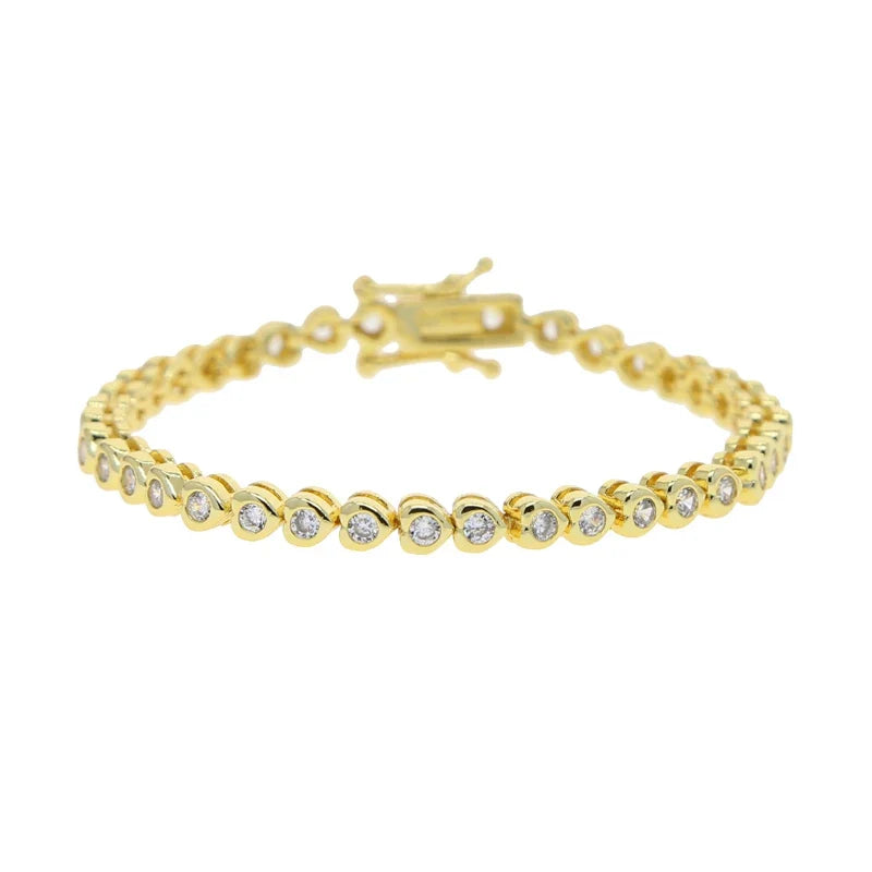 Ashby Heart Charm Tennis Bracelet