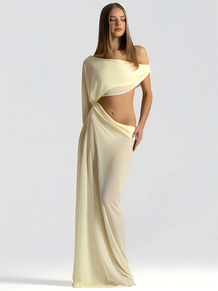 Remi Off-Shoulder Draped Maxi Dress