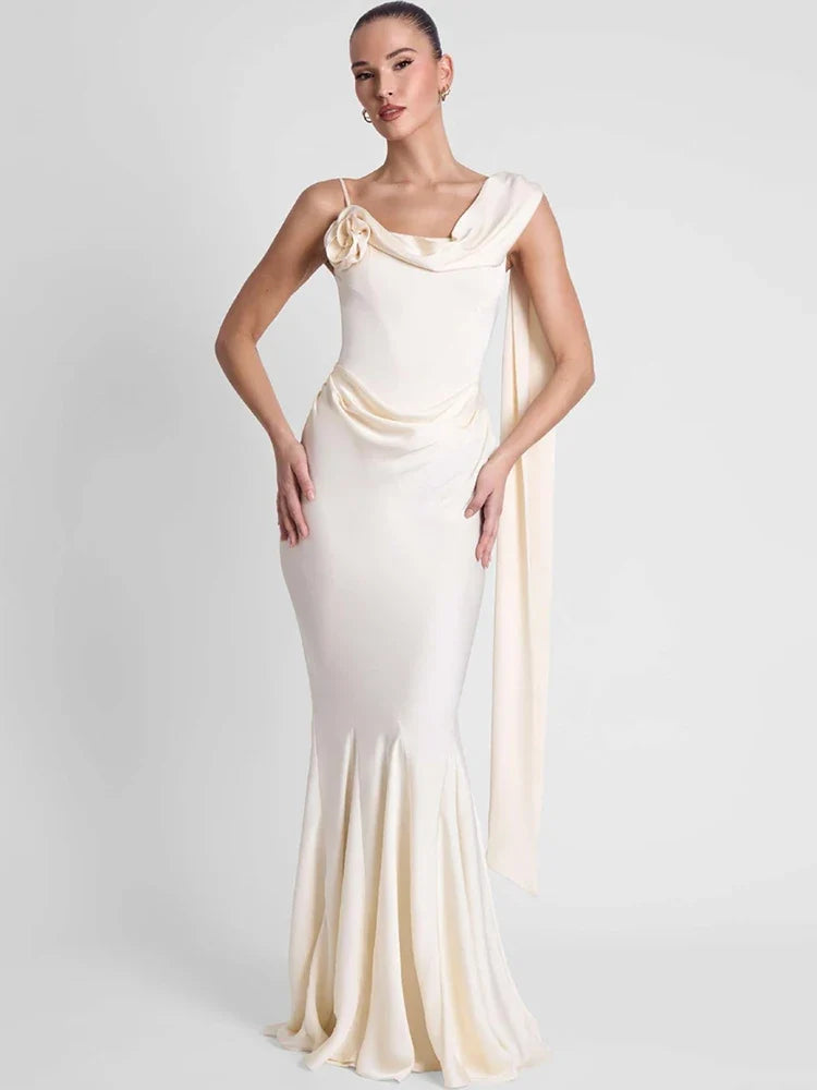 Penny Single-Strap Satin Maxi Dress