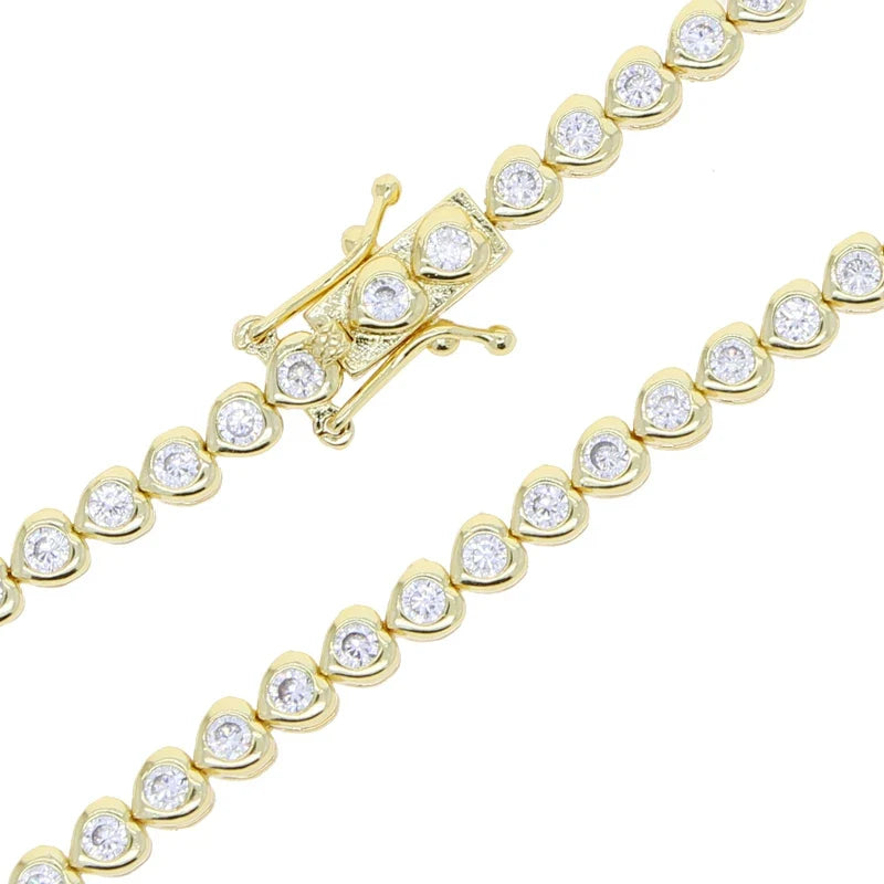 Ashby Heart Charm Tennis Bracelet