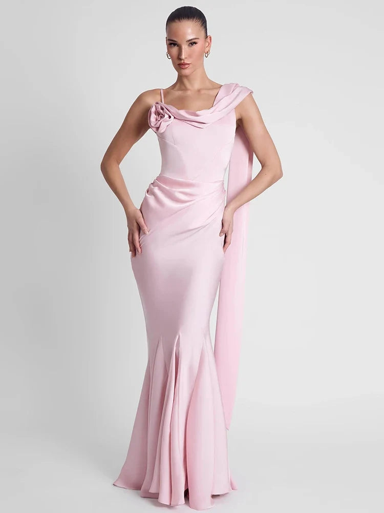 Penny Single-Strap Satin Maxi Dress