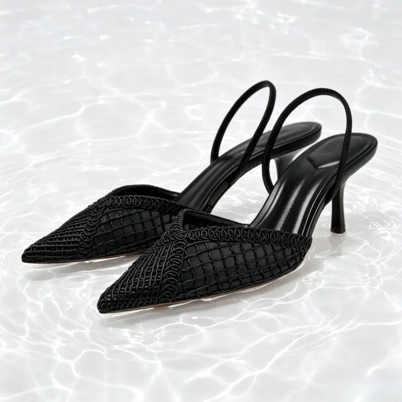 Isla Mesh Low-Heel Pumps