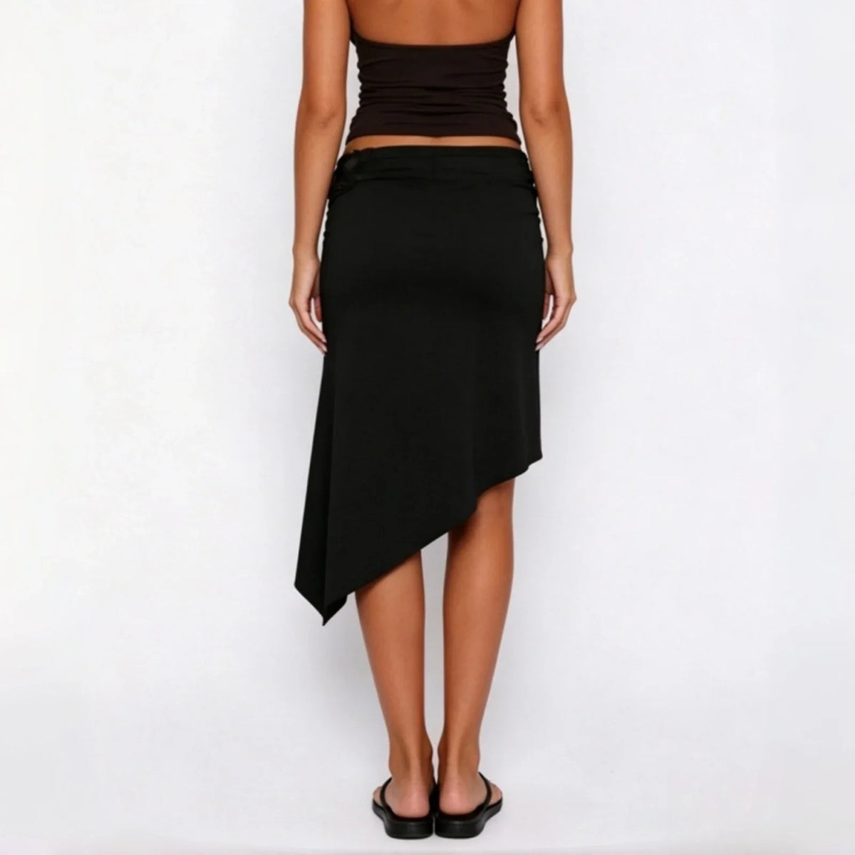 Ruby Asymmetric Wrap Midi Skirt