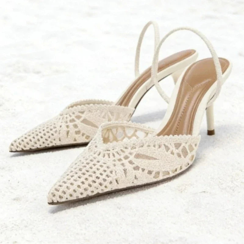 Elara Mesh Ankle-Strap Pumps