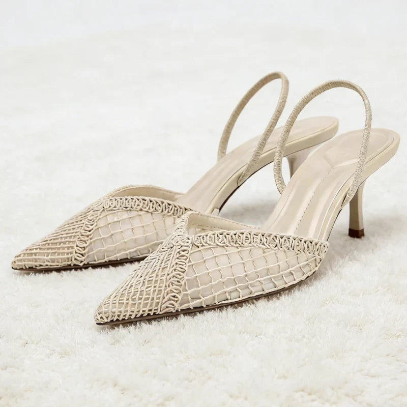 Isla Mesh Low-Heel Pumps
