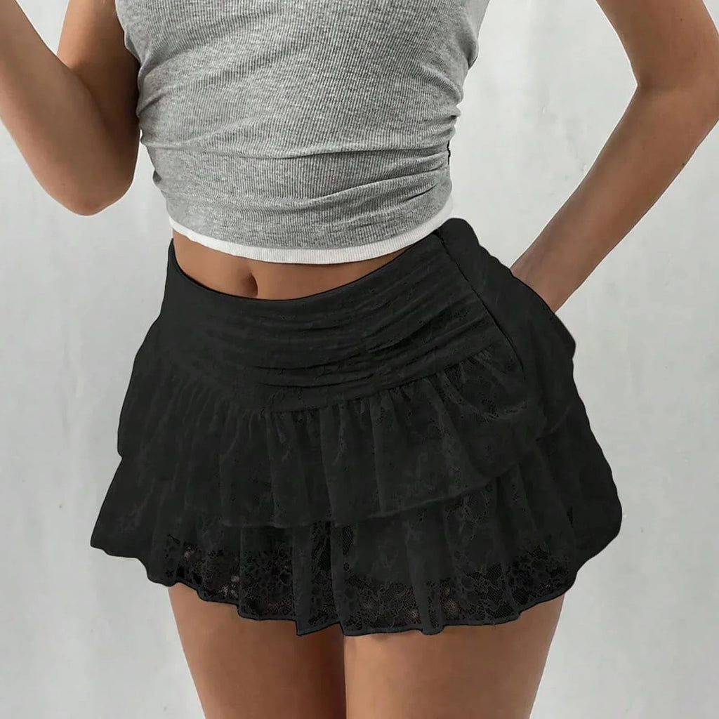 Talia Tiered Lace Mini Skirt