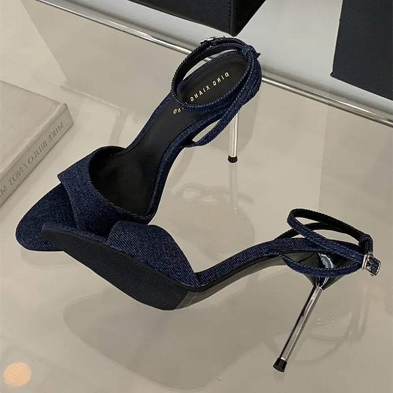 Elodie Toe-Loop Ankle-Strap Sandals