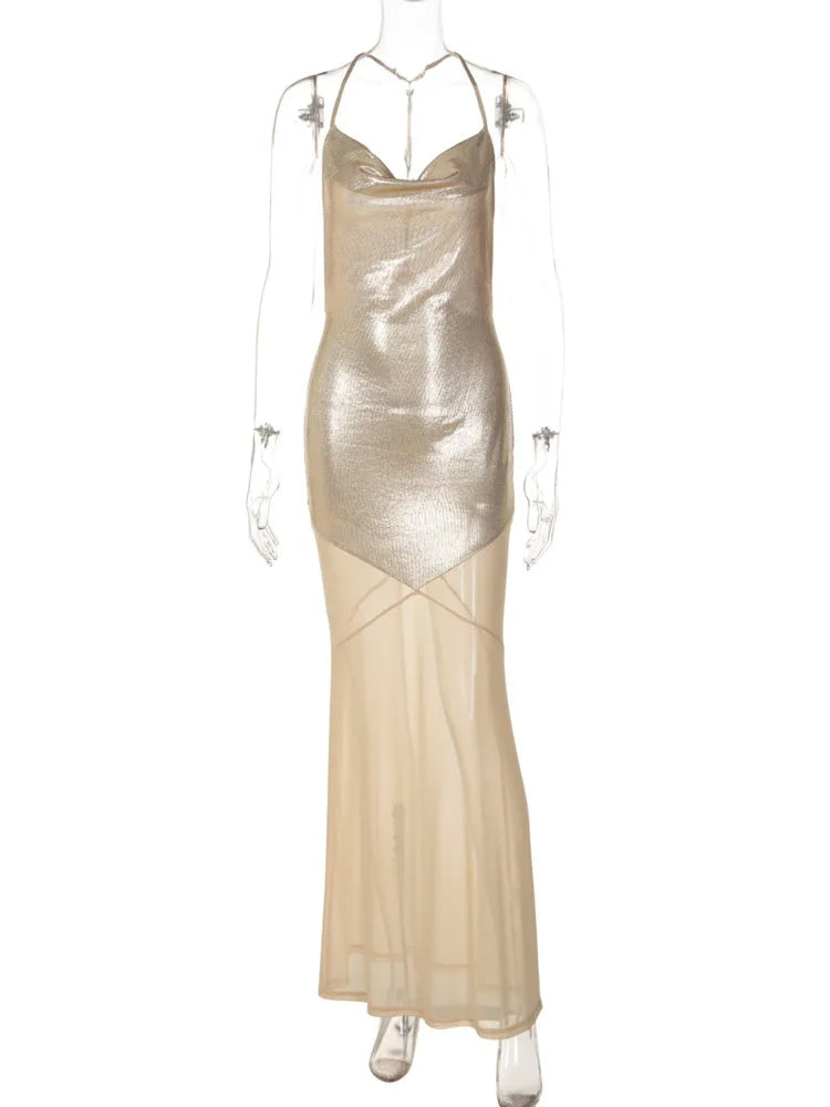 Priya Metallic Mermaid Maxi Dress