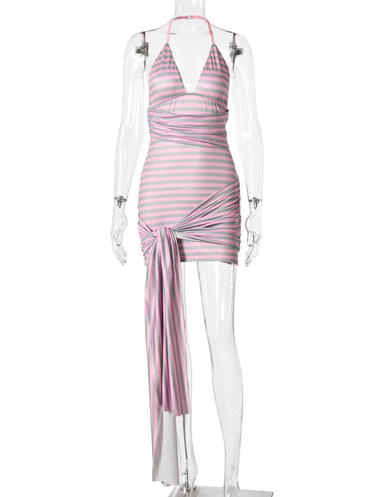 Iris Striped Halter Dress