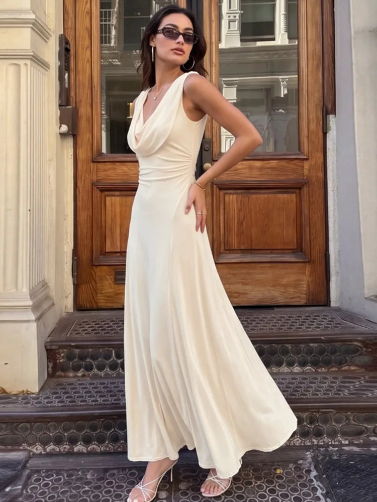 Romy Cowl-Neck Midi Dress