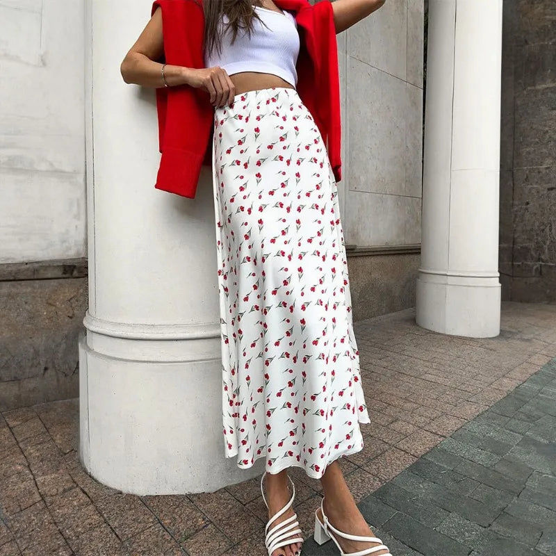 Tessa Printed A-Line Maxi Skirt