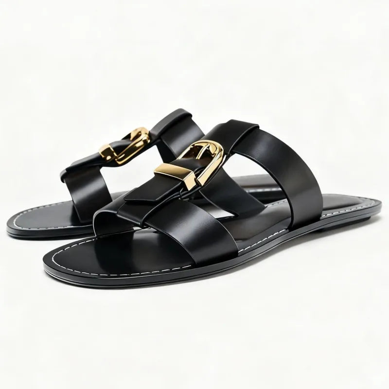 Lark Buckled Flat Sandals