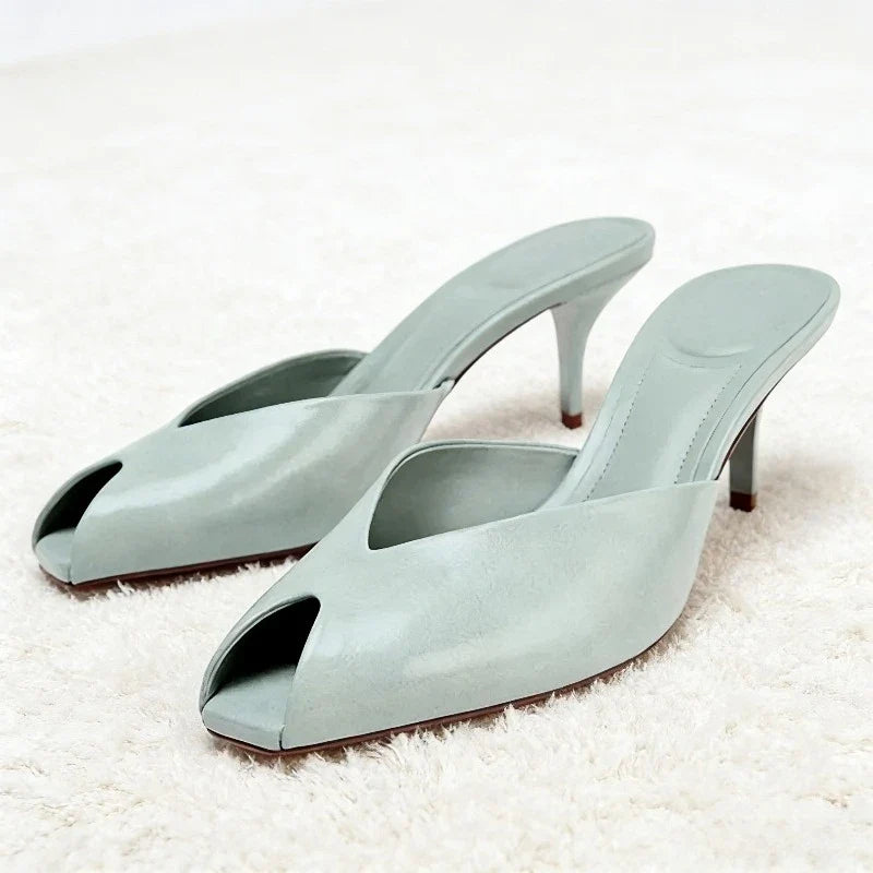Elsie Patent Peep-Toe Pumps