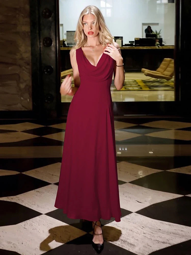 Romy Cowl-Neck Midi Dress