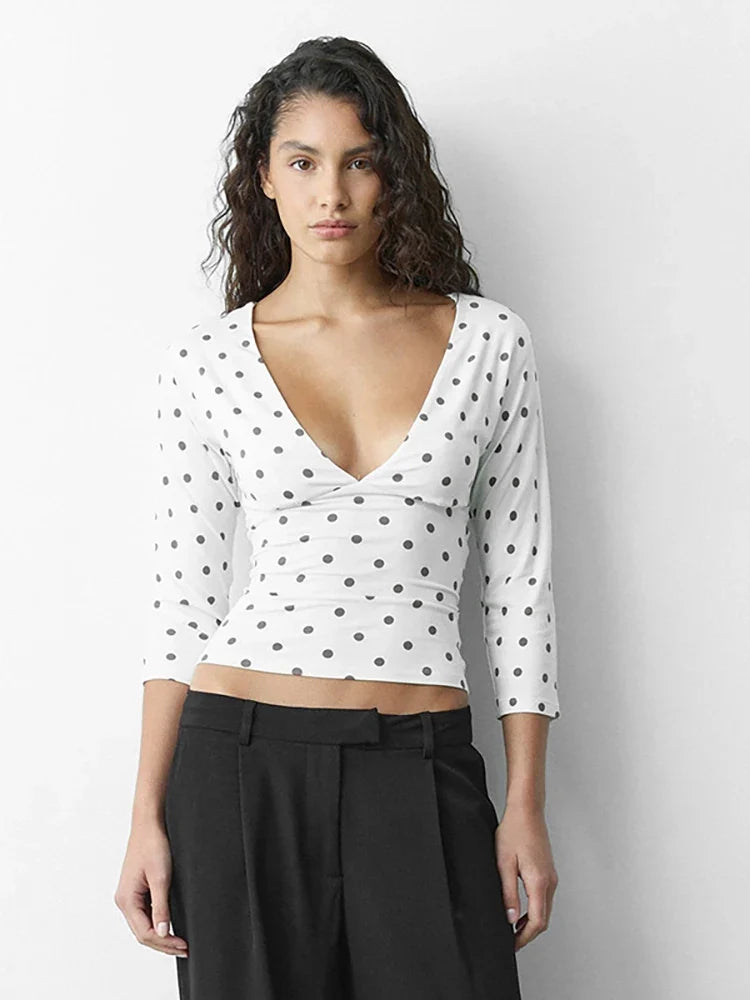 Liv Polka Dot V-Neck Top