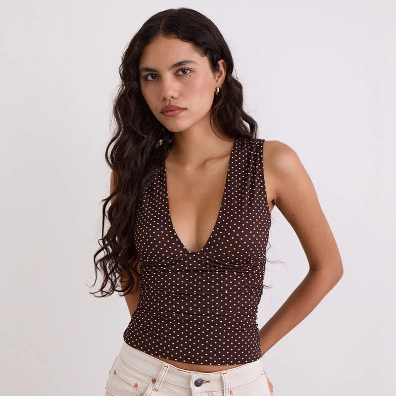 Kiara Polka Dot Knit Tank Top