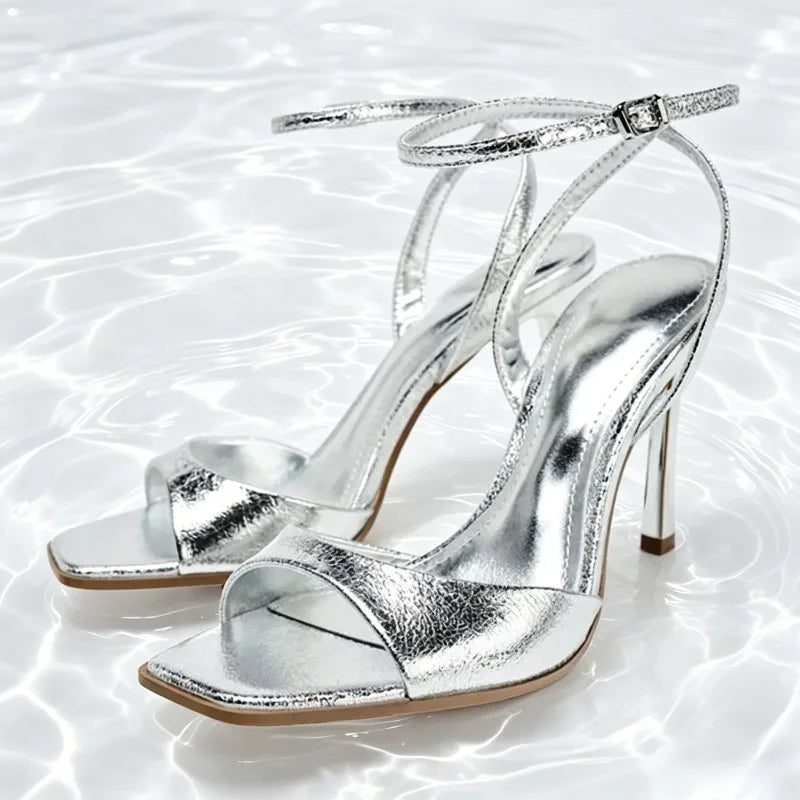 Fern Square-Toe Ankle-Strap Sandals