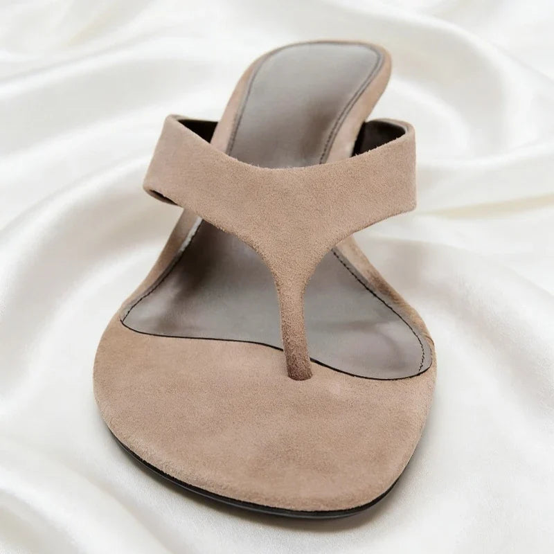 Faye Suede Thong Sandals