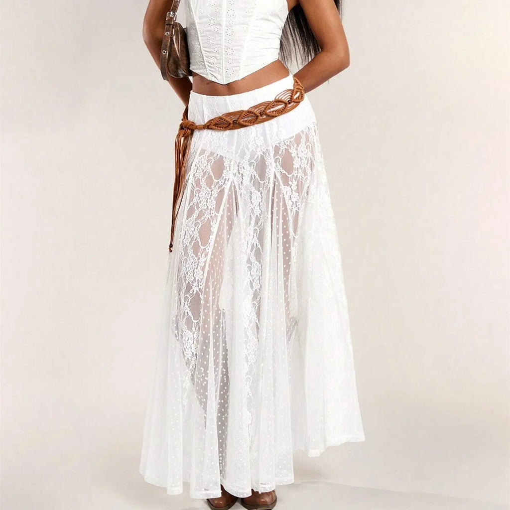 Sadie Lace-Trim Maxi Skirt