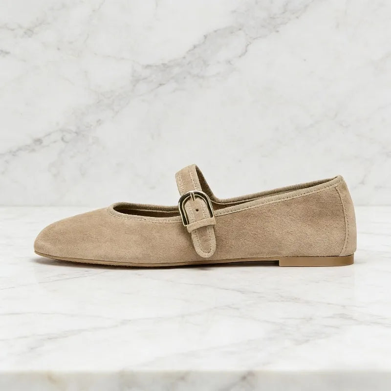 Grace Suede Mary Jane Flats