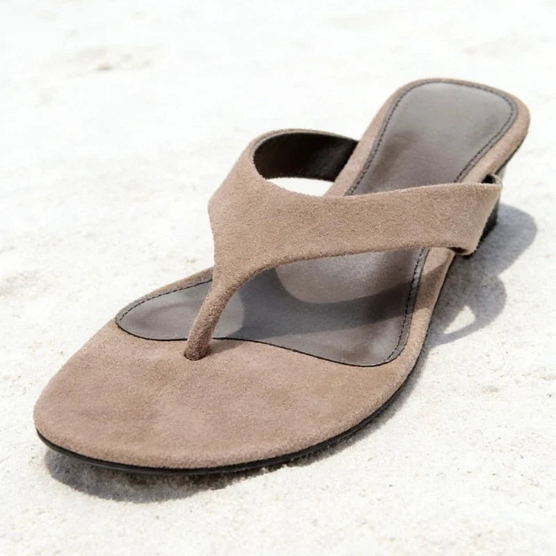 Faye Suede Thong Sandals