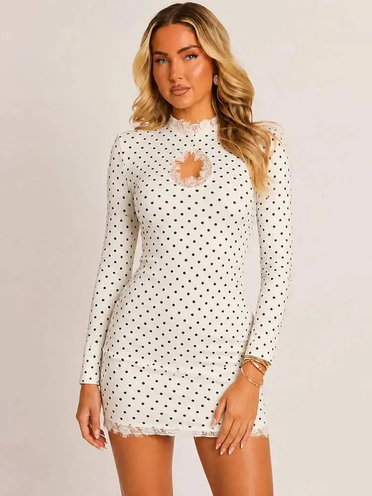 Zara Polka Dot Cutout Mini Dress