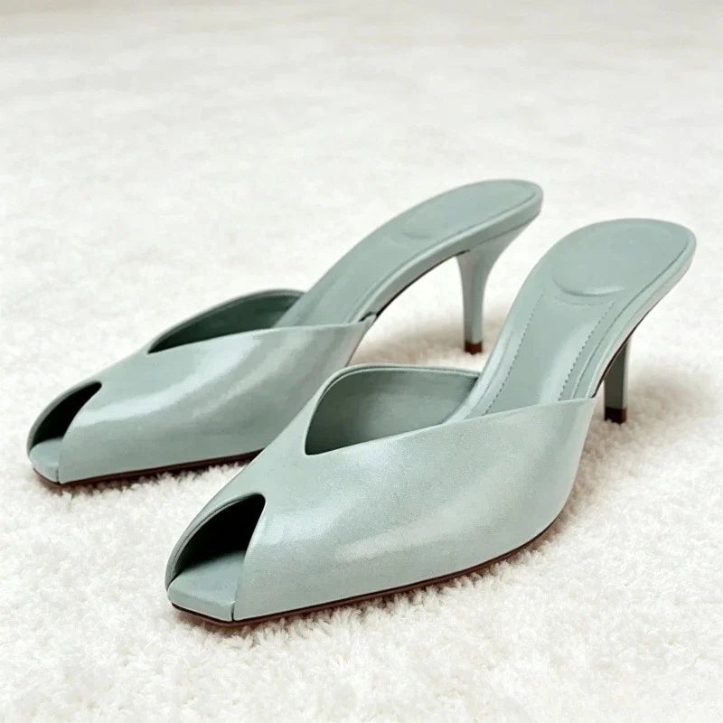 Elsie Patent Peep-Toe Pumps