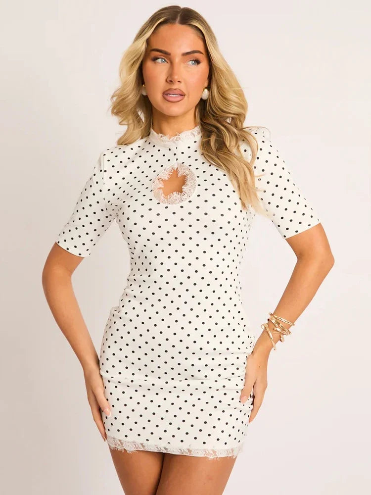 Zara Polka Dot Cutout Mini Dress