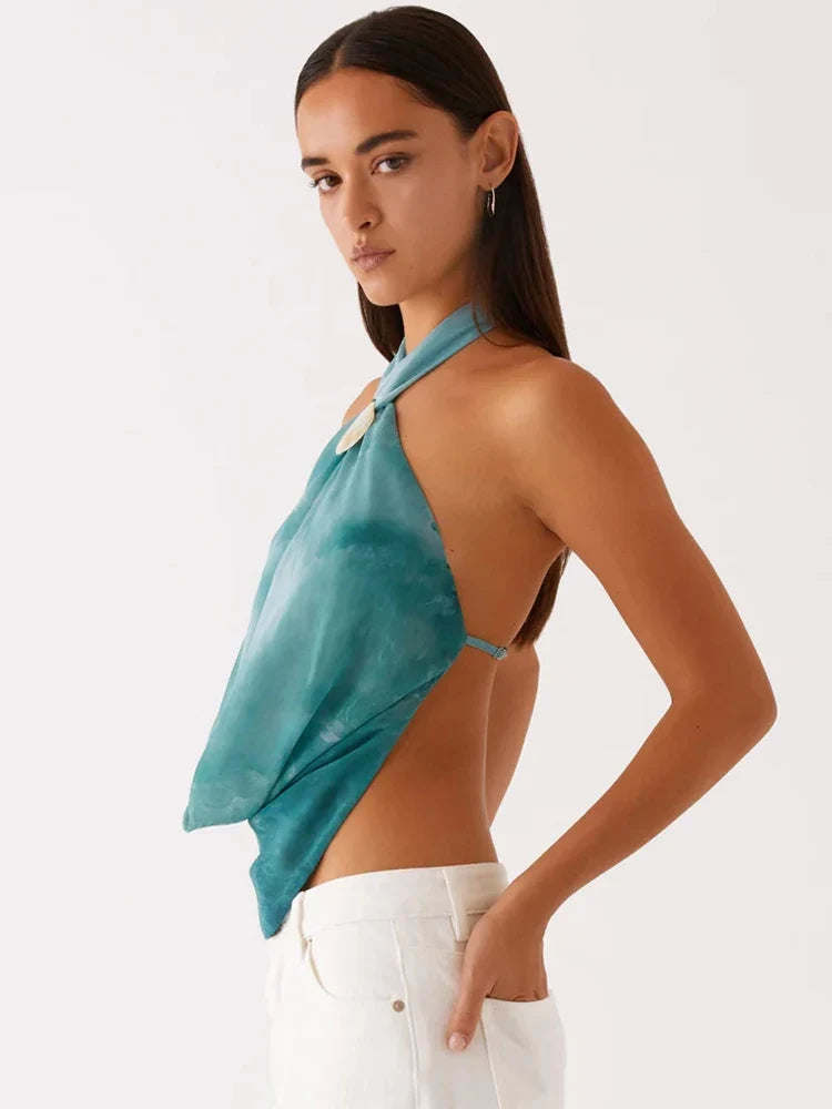 Marlow Tie-Dye Halter Tank Top