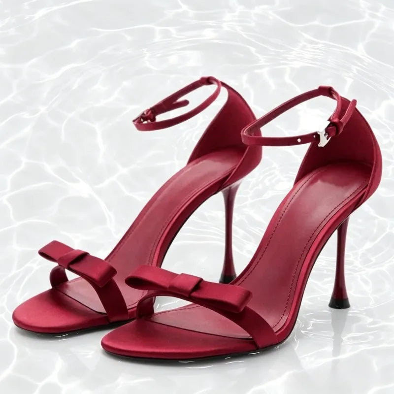 Fleur Satin Bow Sandals