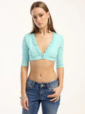 Milla Button-Front Crop Top