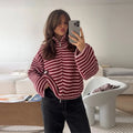 Verena Striped Double-Zip Cardigan