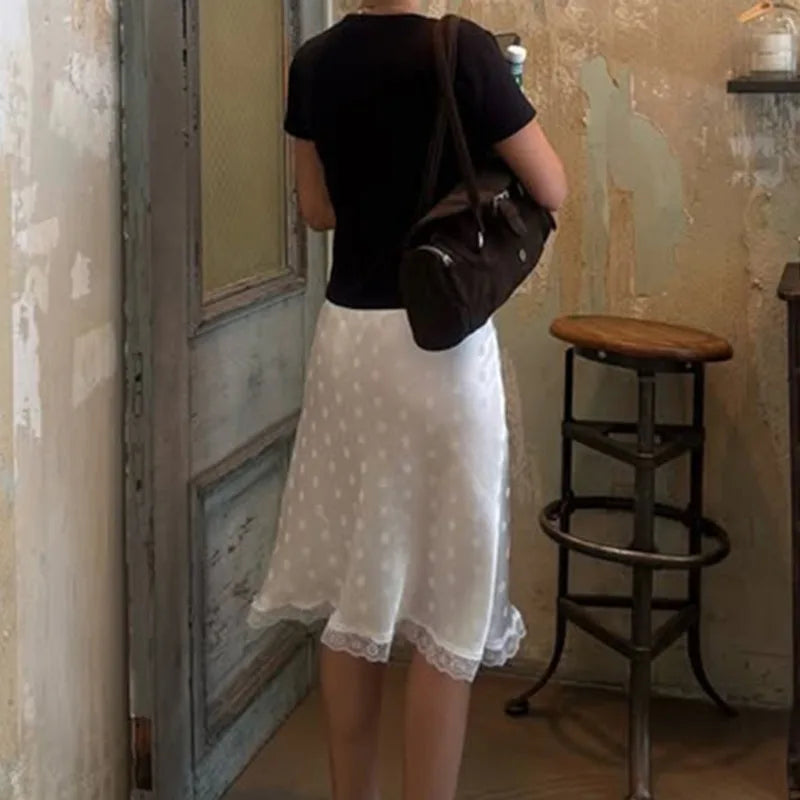 Vienna Vintage Polka Dot Lace Skirt