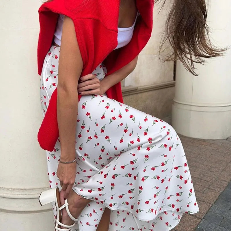 Tessa Printed A-Line Maxi Skirt