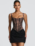 Olive Corset Lace Mini Dress