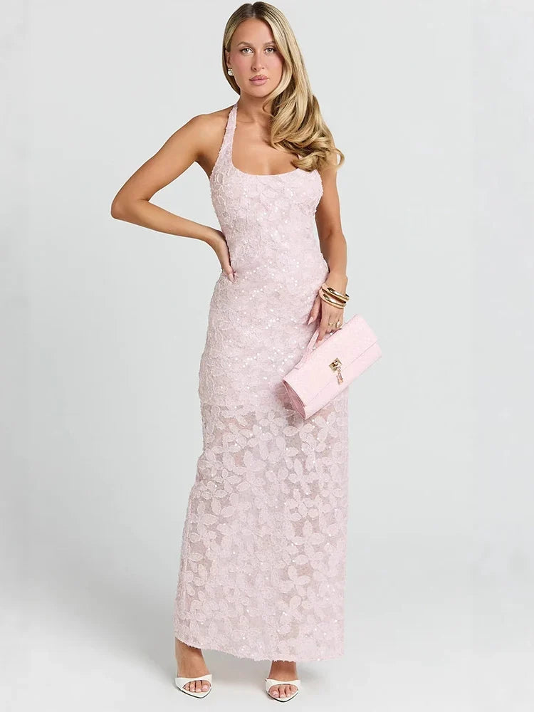 Quinn Floral Mesh Mermaid Maxi Dress