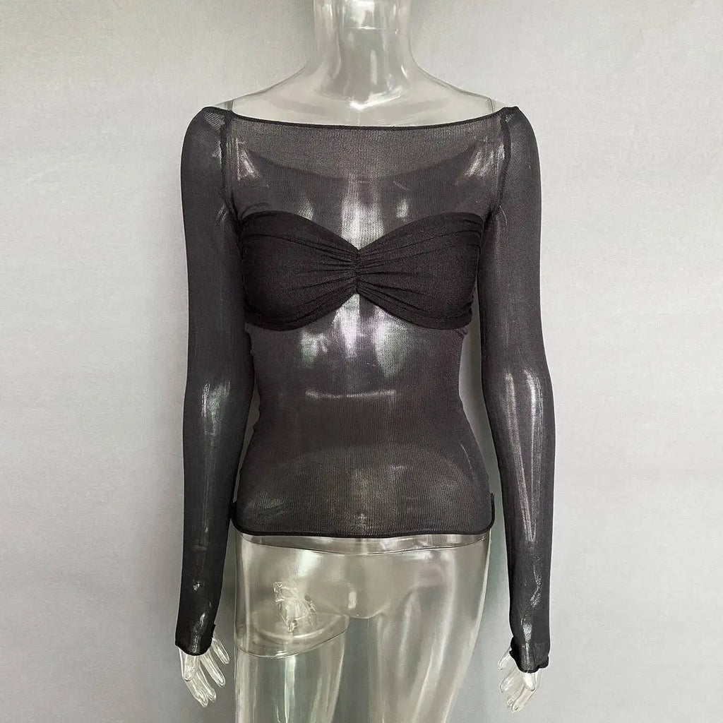 Maeve Sheer Mesh Crop Top