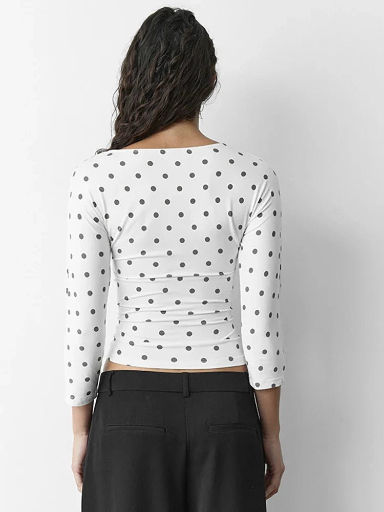 Liv Polka Dot V-Neck Top