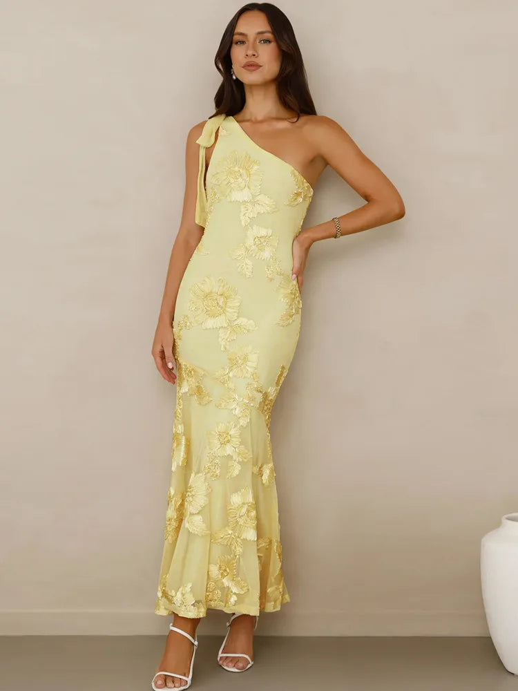 Nova One-Shoulder Floral Maxi Dress