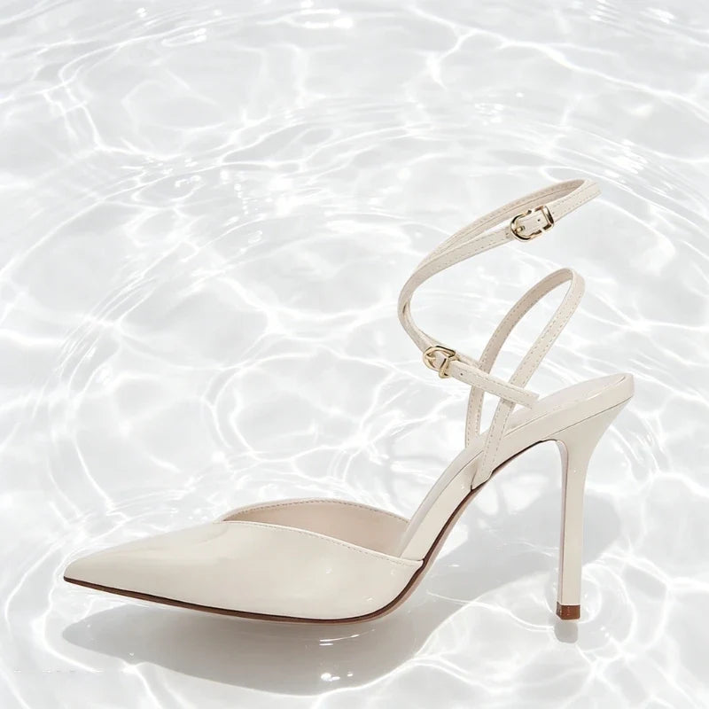 Gwen Patent Ankle-Strap Pumps