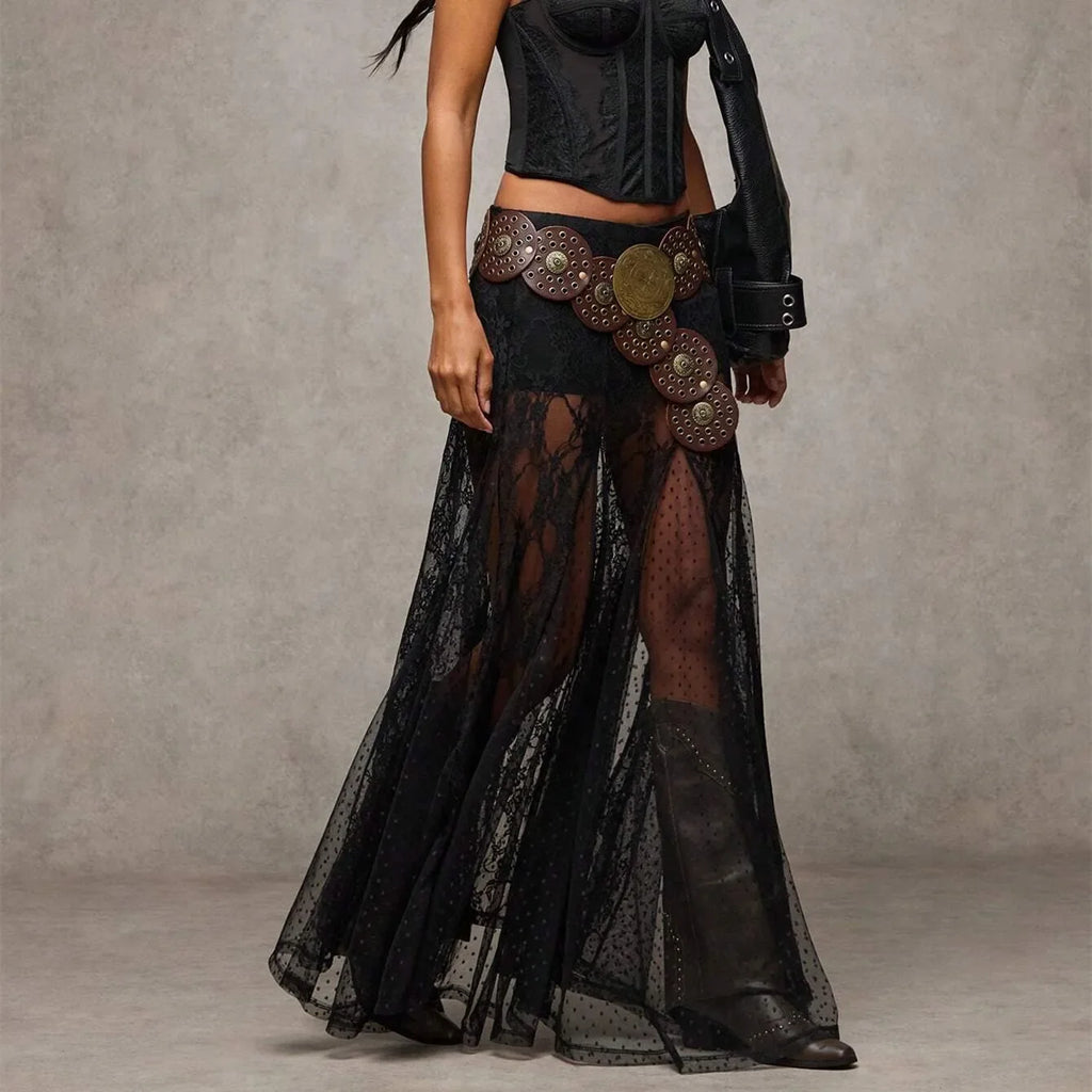 Sadie Lace-Trim Maxi Skirt