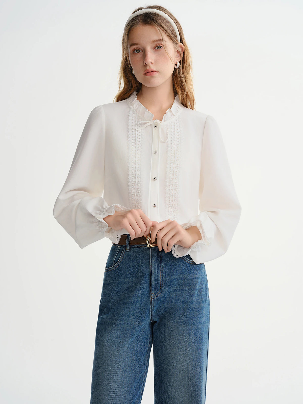 Elodie French Tie Front Shirt