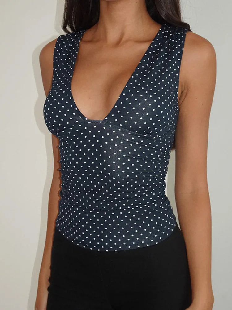 Kiara Polka Dot Knit Tank Top