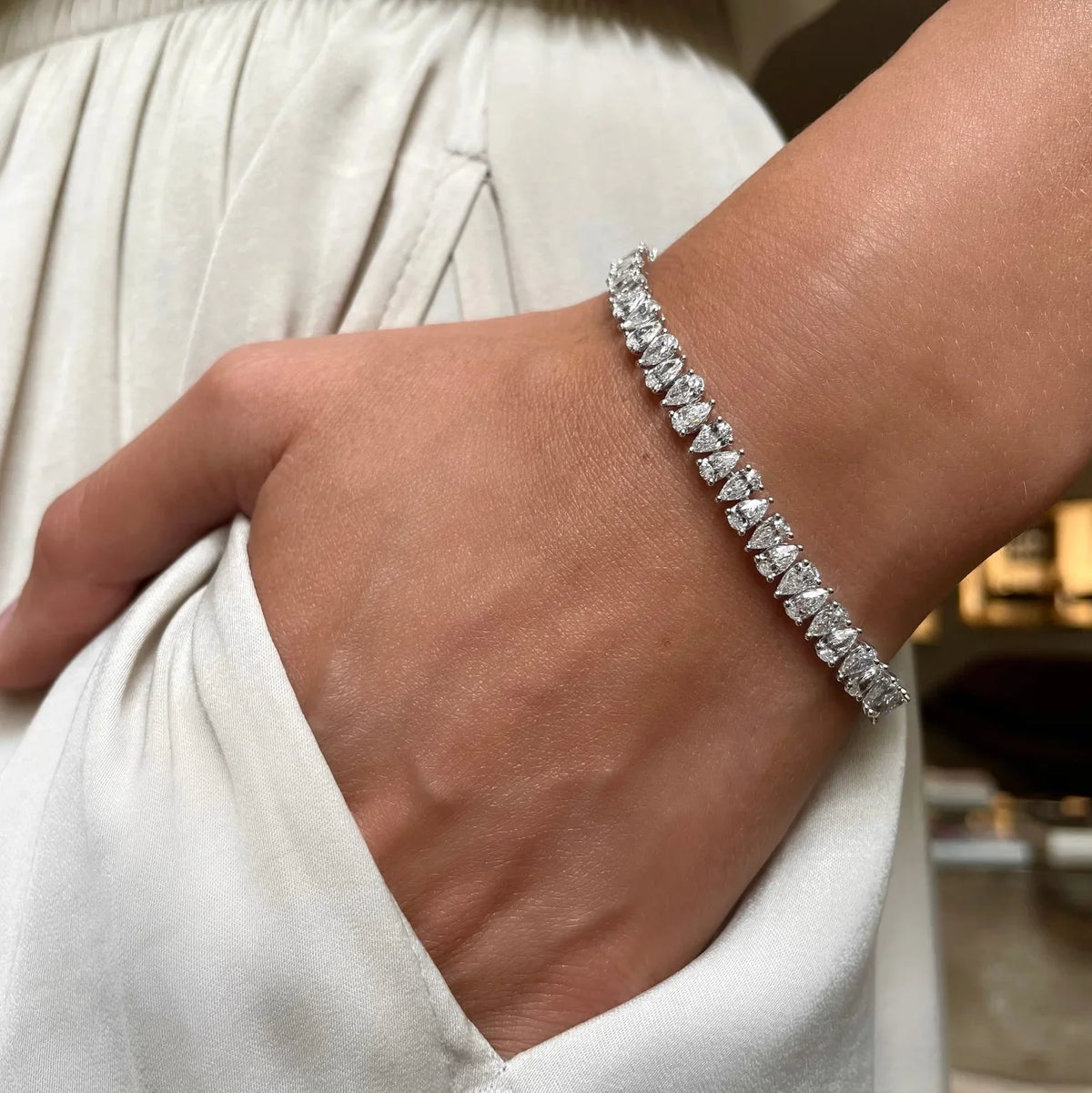 Athena Teardrop Crystal Tennis Bracelet