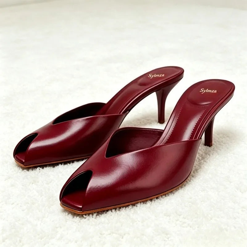 Elsie Patent Peep-Toe Pumps